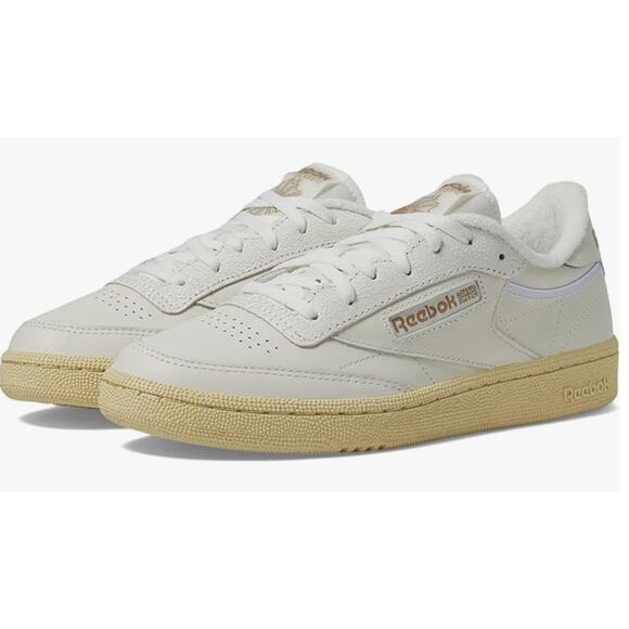 Reebok Women's Club C 85 Sneaker, Chalk/Weathered White/Moon, Size 8.5 - Picture 1 of 10
